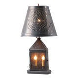 Table LampHARBOR LANTERN LAMP - Chisel Punched Tin Shade with 3-Way Switch USAlampLightingSaving Shepherd