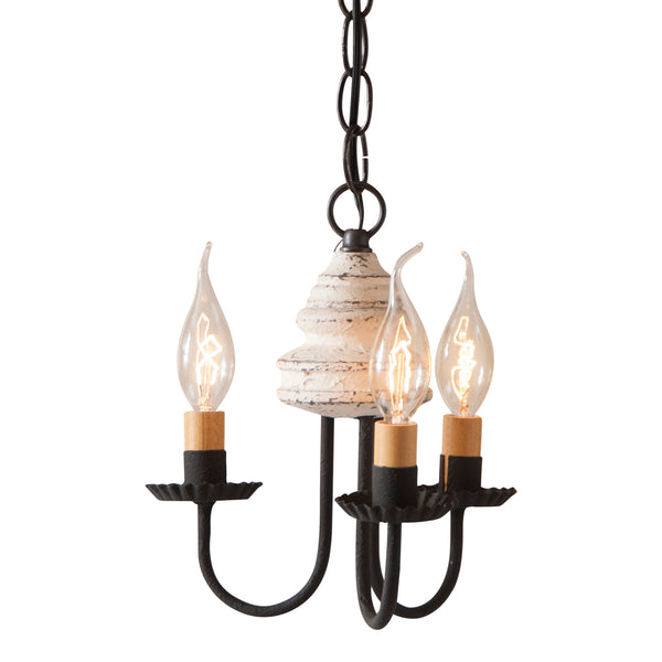 Country LightingWOOD and METAL CHANDELIER Primitive Colonial 3 Candle Candelabra USAcandelabracandleSaving Shepherd