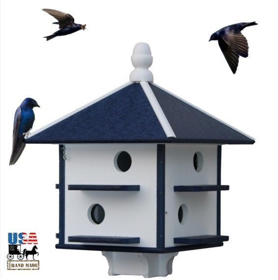 8 Hole 24" PURPLE MARTIN HOUSE - Weatherproof Recycled Poly in 4 Colors