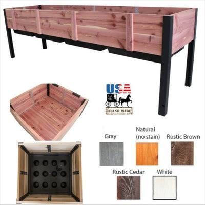 Raised Garden Bed8' x 2' RAISED GARDEN BED - Red Cedar Elevated Plant Boxgardengarden cartSaving Shepherd