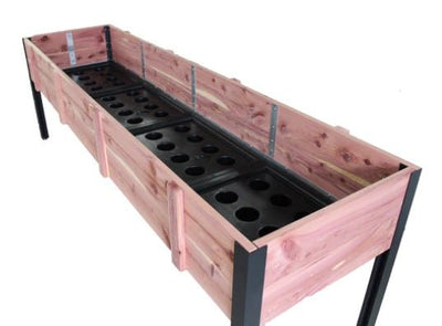 Raised Garden Bed8' x 2' RAISED GARDEN BED - Red Cedar Elevated Plant Boxgardengarden cartSaving Shepherd