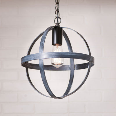 Chandeliers & Ceiling Fixtures12" OVAL STRAP SPHERE PENDANT - Black Powder Coated Finish with White Washceiling lightchandelierSaving Shepherd
