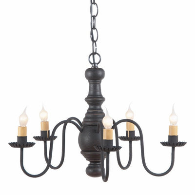 Country Lighting5 ARM LANCASTER WOODSPUN CHANDELIER Handcrafted Candelabra Ceiling LightamericanaAmishSaving Shepherd