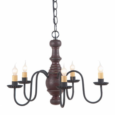 Country Lighting5 ARM LANCASTER WOODSPUN CHANDELIER Handcrafted Candelabra Ceiling LightamericanaAmishSaving Shepherd