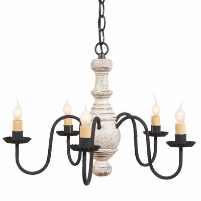 Country Lighting5 ARM LANCASTER WOODSPUN CHANDELIER Handcrafted Candelabra Ceiling LightamericanaAmishSaving Shepherd