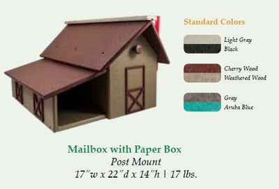 MailboxCLASSIC MAILBOX with PAPER BOX - All Weather Poly Post Mount USAGreen MeadowmailboxSaving Shepherd
