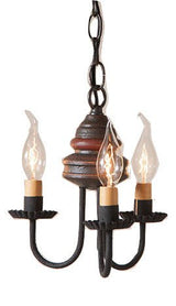 Country LightingWOOD and METAL CHANDELIER Primitive Colonial 3 Candle Candelabra USAcandelabracandleSaving Shepherd