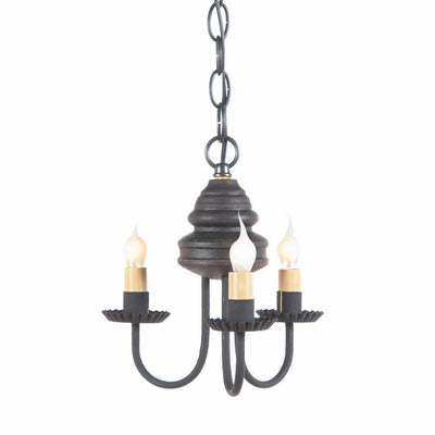 Country LightingWOOD and METAL CHANDELIER Primitive Colonial 3 Candle Candelabra USAcandelabracandleSaving Shepherd