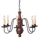 "CHESTERFIELD" CHANDELIER - 6 Arm Woodspun Fixture in 5 Textured Finishes