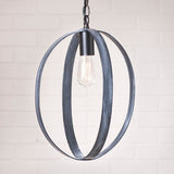 Chandeliers & Ceiling Fixtures16" OVAL STRAP SPHERE PENDANT - Black Powder Coated Finish with White Washceiling lightchandelierSaving Shepherd