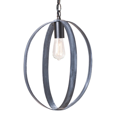 Chandeliers & Ceiling Fixtures16" OVAL STRAP SPHERE PENDANT - Black Powder Coated Finish with White Washceiling lightchandelierSaving Shepherd