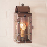 COLONIAL LANTERN WALL SCONCE Rustic Antique Copper Handcrafted in USA