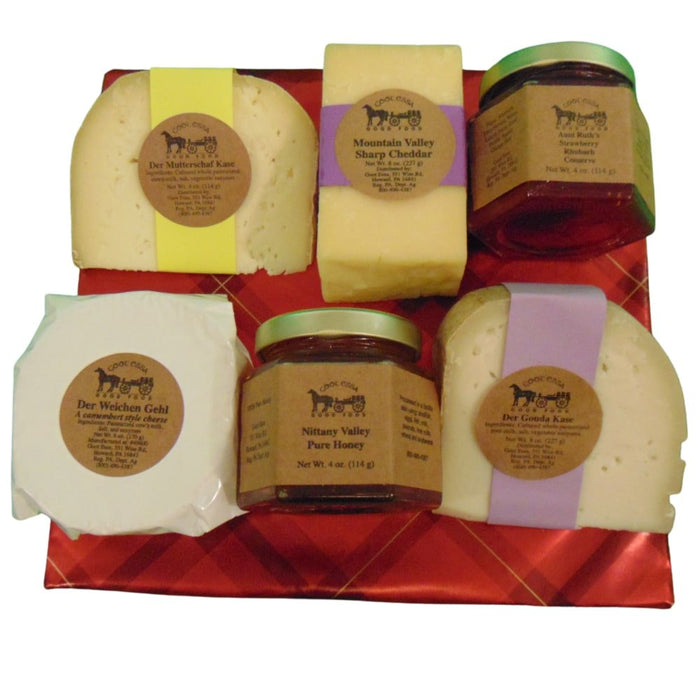 Food Gift BasketsA CHEESEMONGER'S BIRTHDAY SELECTION - 4 Cheeses & 2 CondimentsbundledelicacySaving Shepherd