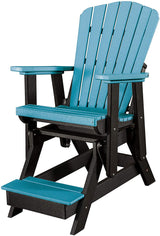 ADIRONDACK GLIDER CHAIR with FOOTREST - Fan Back All-Season Poly in 6 Colors