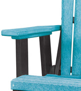 ADIRONDACK GLIDER CHAIR with FOOTREST - Fan Back All-Season Poly in 6 Colors