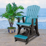 ADIRONDACK GLIDER CHAIR with FOOTREST - Fan Back All-Season Poly in 6 Colors