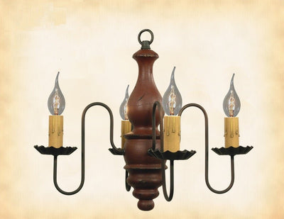 Country Lighting"ABIGAIL" WOOD CHANDELIER - Handmade 4 Candle Colonial Light in 27 FinishescandelabracandleSaving Shepherd