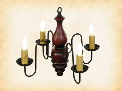 Country Lighting"ABIGAIL" WOOD CHANDELIER - Handmade 4 Candle Colonial Light in 27 FinishescandelabracandleSaving Shepherd