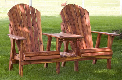 Table & ChairsADIRONDACK CHAIRS & TABLE COMBO - Amish Red Cedar Outdoor FurnitureAdirondackbenchSaving Shepherd