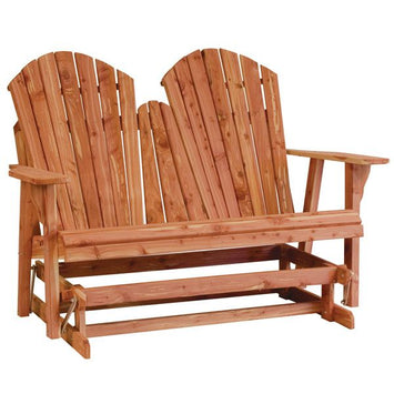 ChairsADIRONDACK GLIDER LOVESEAT - Red Cedar Outdoor Love Seat BenchbenchchairSaving Shepherd