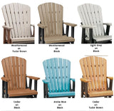2-TONE ADIRONDACK GLIDER CHAIR - Fan Back All-Season Poly in 6 Colors