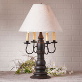 Country LightingLarge Bradford Table Lamp with Ivory Linen Fabric Shade in 5 Distressed FinisheslamplightSaving Shepherd