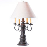 Country LightingLarge Bradford Table Lamp with Ivory Linen Fabric Shade in 5 Distressed FinisheslamplightSaving Shepherd
