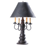 Country LightingLarge Bradford Table Lamp with Punched Tin Shade in 5 Distressed FinisheslamplightSaving Shepherd