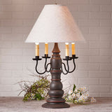 Country LightingLarge Bradford Table Lamp with Ivory Linen Fabric Shade in 5 Distressed FinisheslamplightSaving Shepherd