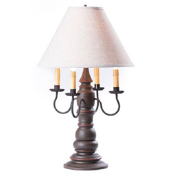 Country LightingLarge Bradford Table Lamp with Ivory Linen Fabric Shade in 5 Distressed FinisheslamplightSaving Shepherd