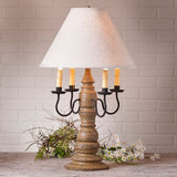Country LightingLarge Bradford Table Lamp with Ivory Linen Fabric Shade in 5 Distressed FinisheslamplightSaving Shepherd