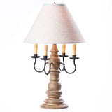 Country LightingLarge Bradford Table Lamp with Ivory Linen Fabric Shade in 5 Distressed FinisheslamplightSaving Shepherd