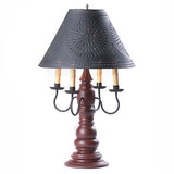 Country LightingLarge Bradford Table Lamp with Punched Tin Shade in 5 Distressed FinisheslamplightSaving Shepherd