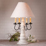 Country LightingLarge Bradford Table Lamp with Ivory Linen Fabric Shade in 5 Distressed FinisheslamplightSaving Shepherd