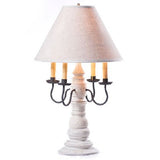 Country LightingLarge Bradford Table Lamp with Ivory Linen Fabric Shade in 5 Distressed FinisheslamplightSaving Shepherd