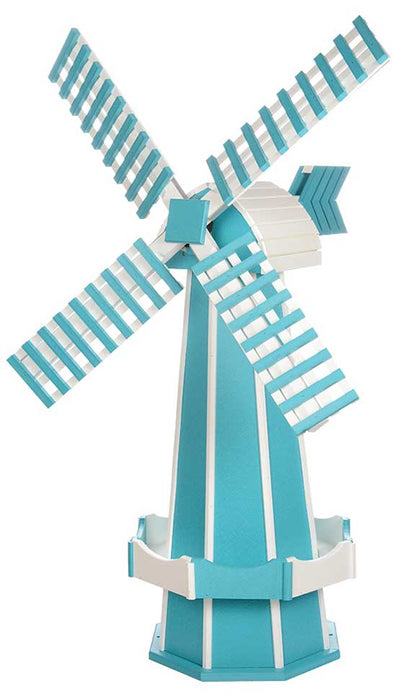 Windmill6½ FOOT JUMBO POLY WINDMILL - Dutch Garden Weather Vane in 22 Colors USAAmishoutdoorweather vaneAruba Blue & WhiteSaving Shepherd