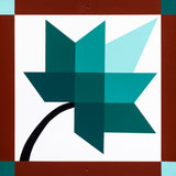 AUTUMN SPLENDOR BARN QUILT - Hand Painted "Brisk Breeze" Blue Leaf