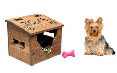Pet Toy BoxDOG TOY BOX - Solid Brown Maple or Red Oak with Sandstone FinishCatcatsSaving Shepherd