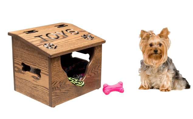 Large Wooden Dog Toy Box With Front Cut-out Dog Box Dog 