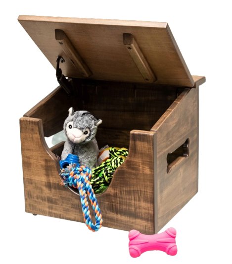 Pet Toy Box DOG TOY BOX Solid Brown Maple or Red Oak – Saving