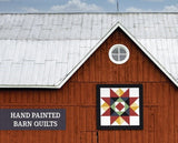 8 POINT STAR BARN QUILT - Amish Hand Painted LeMoyne Block