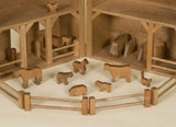 Wooden & Handcrafted ToysRED FOLDING BARN BARNYARD Farm Animals, Fence, Feed Sacks - Amish Handmade in USAAmishbarnSaving Shepherd