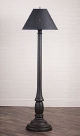 Floor LampWOODSPUN COLONIAL FLOOR LAMP ~ "Americana Black" Textured Finish with Punched Tin Shadefloor lampfloor lightSaving Shepherd