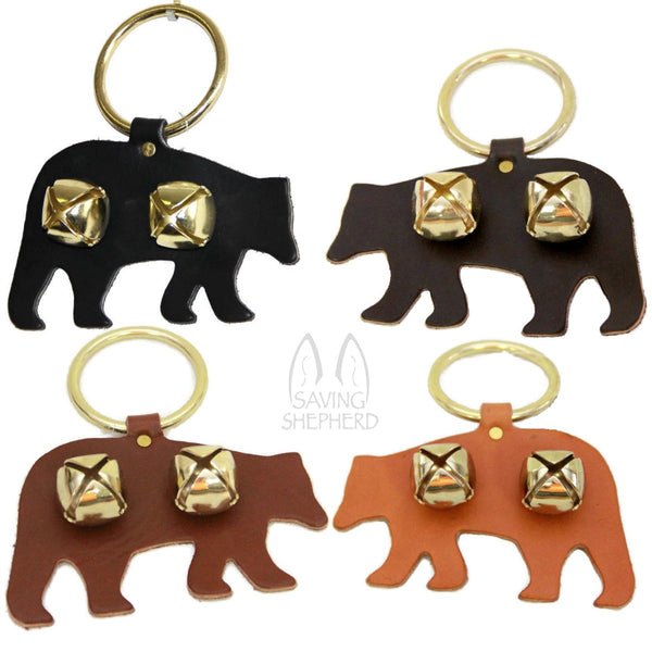 Door ChimeDOOR CHIME - LEATHER BEAR with JINGLE BELLS in 4 Colors - Amish Handmade in USAbearbearsSaving Shepherd