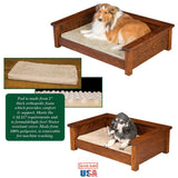 Handcrafted for PetsCRAFTSMAN LUXURY WOOD PET LOUNGE - Amish Handmade Dog Furniture Bed in 3 SizesBedbed with beddingSaving Shepherd