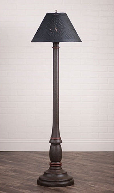 Floor LampWOODSPUN COLONIAL FLOOR LAMP ~ "Espresso" Textured Finish with Punched Tin Shadefloor lampfloor lightSaving Shepherd