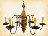 Country Lighting"Anderson" WOOD CHANDELIER - Handmade 6 Candle Country Light in 24 FinishescandelabracandleSaving Shepherd