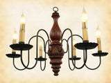 Country Lighting"Anderson" WOOD CHANDELIER - Handmade 6 Candle Country Light in 24 FinishescandelabracandleSaving Shepherd