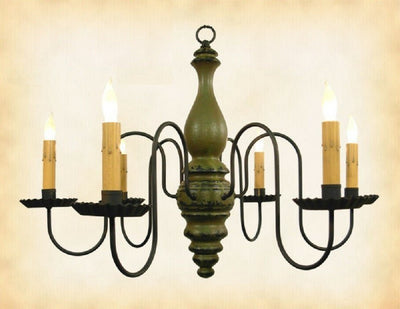 Country Lighting"Anderson" WOOD CHANDELIER - Handmade 6 Candle Country Light in 24 FinishescandelabracandleSaving Shepherd