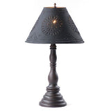 Country LightingDAVENPORT TABLE LAMP with 15" Punched Tin Shade in 10 Distressed Textured FinisheslamplightSaving Shepherd